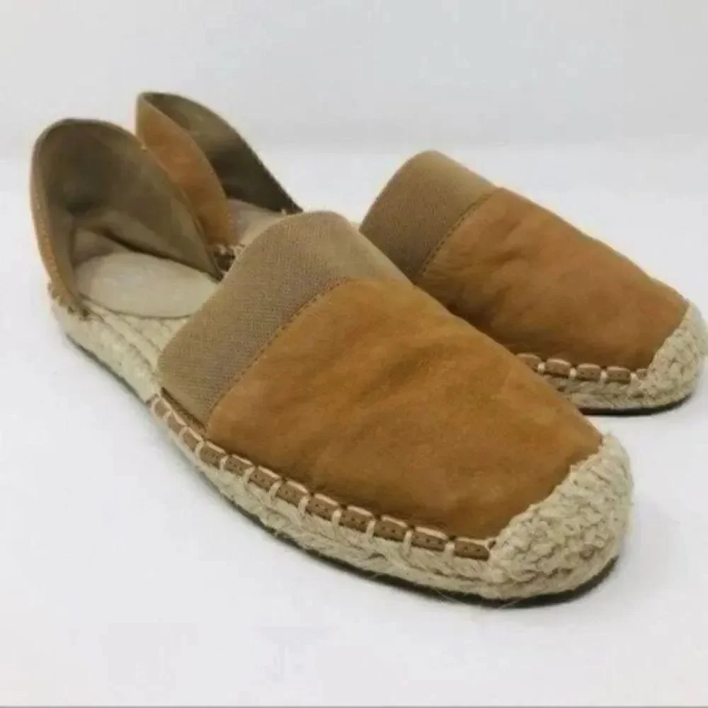 Eileen Fisher womans espadrille slide on 7 BoxP Brown suede flats Bohemian